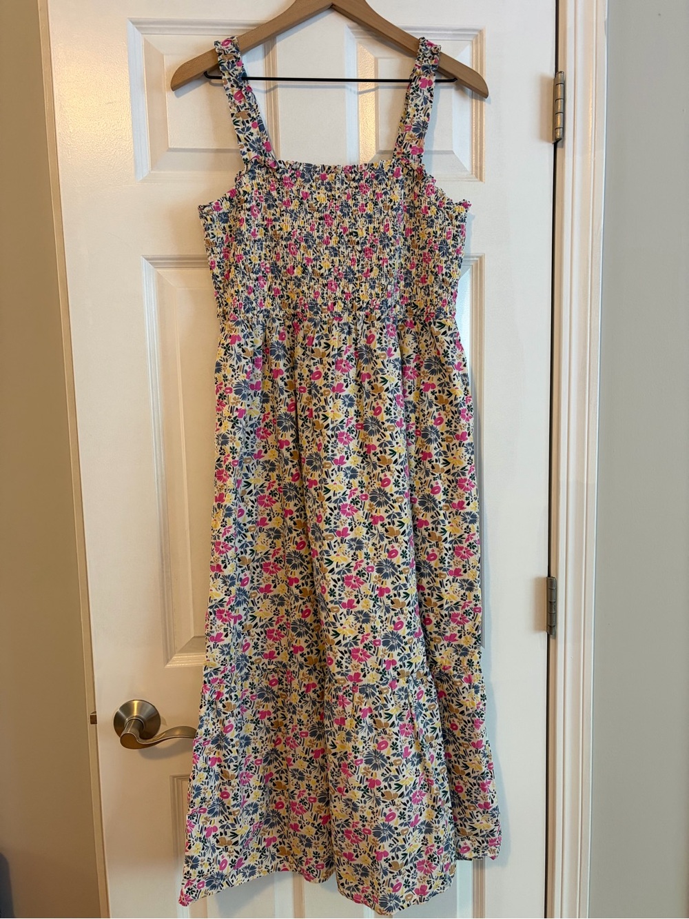 gap smocked midi dress